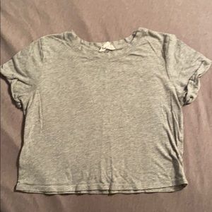 plain grey cropped top